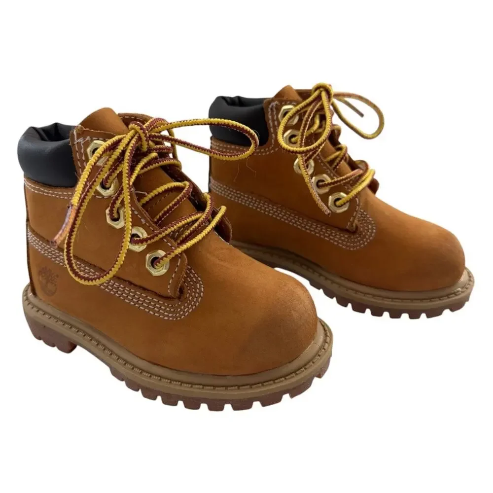 Timberland Toddler 12809 Classic Waterproof 6-Inch Wheat Leather Boots Size 6